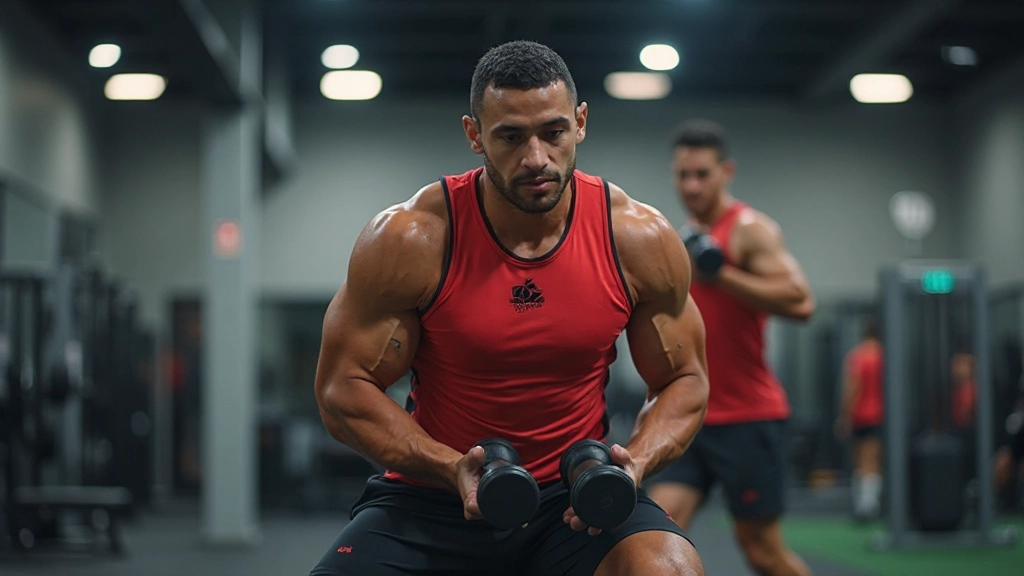 لاعب كرة قدم احترافي يقوم بتمارين تقوية وبناء العضلات الوظيفية