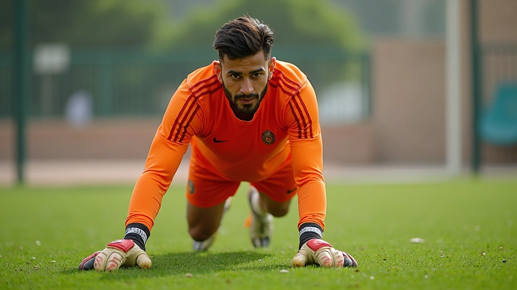 حارس مرمى محترف يقوم بتدريب تحسين ردود الفعل والحفاظ على التركيز