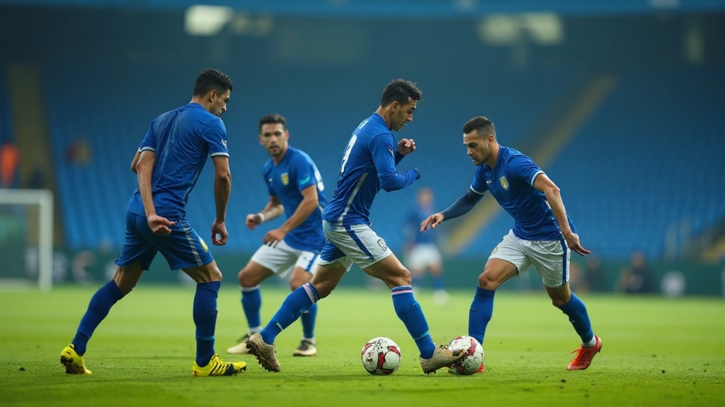 فريق كرة قدم يطبق استراتيجية تكتيكية حديثة في الملعب