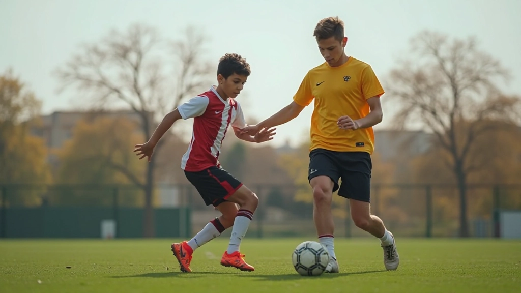 صورة لاعب يقوم بتمارين تدريبية منتظمة في ملعب مع مدرب يراقب الأداء